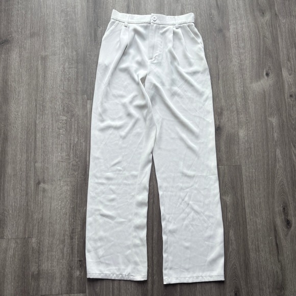 Rewash Pants - REWASH White Wide Leg Pleated High Waist Pants Women's Size 3 26